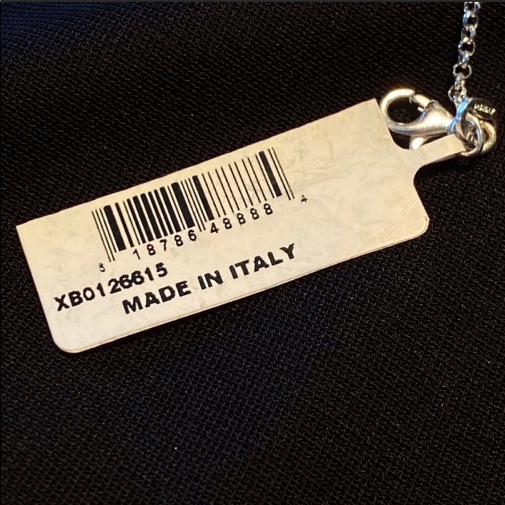 Sterling Silver Necklace 925 Italy 18” joined coiled circles rings NWT NEW - Picture 7 of 7